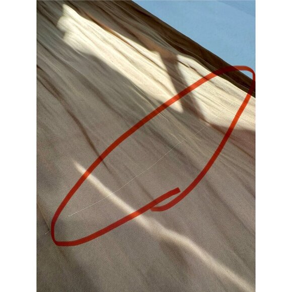 New Tahari Womens Size S/P Pleated Maxi Skirt Tan Elastic Waist *Snag* - Picture 3 of 11